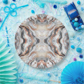 グラムガーリーバラ金ゴールドシルバー&ホワイトマーブル ペーパープレート (パーティー)