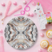 グラムガーリーバラ金ゴールドシルバー&ホワイトマーブル ペーパープレート (パーティー)