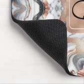 グラムガーリーバラ金ゴールドシルバー&ホワイトマーブル マウスパッド (コーナー)