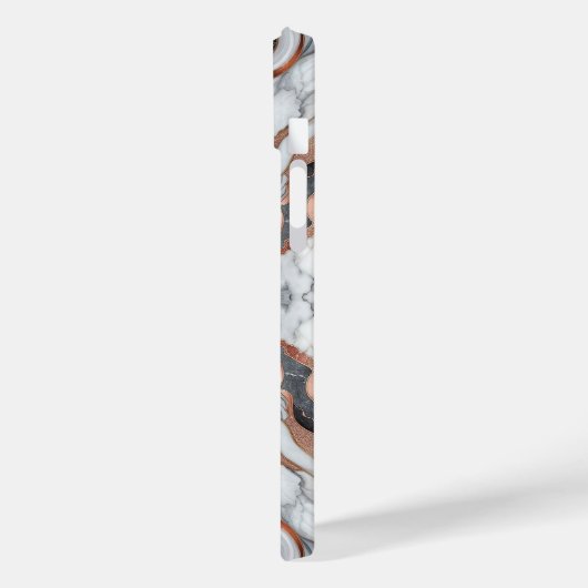 グラムガーリーバラ金ゴールドシルバー&ホワイトマーブル Case-Mate iPhoneケース (裏面 / 左)