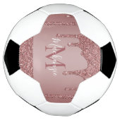 グラムガーリーバラ金ゴールド滴下グリッターモノグラム サッカーボール (回転)