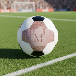 グラムガーリーバラ金ゴールド滴下グリッターモノグラム サッカーボール