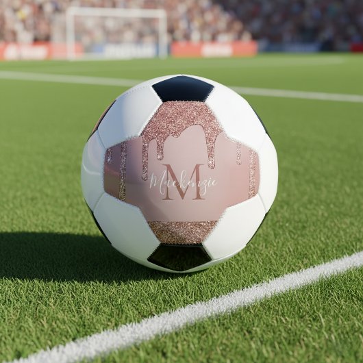 グラムガーリーバラ金ゴールド滴下グリッターモノグラム サッカーボール