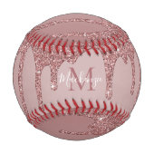 グラムガーリーバラ金ゴールド滴下グリッターモノグラム 野球ボール (裏面)