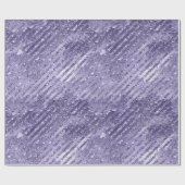 グラムガーリーパープルグリッターストライプ誕生日 ラッピングペーパー (フラット)