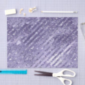 グラムガーリーパープルグリッターストライプ誕生日 薄葉紙 (クラフト)