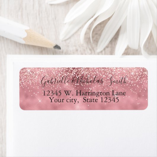 グラムガーリーピかわいらしンクグリッターグリッツ ラベル (インサイチュ)