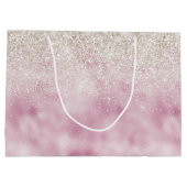 グラムガーリーピンクホワイトグリッタースパークル ラージペーパーバッグ (裏面)