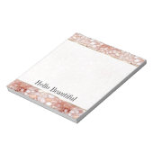 グラムガーリーピンクローズ金ゴールドフローラ ノートパッド (回転)