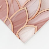 グラムガーリーピンクローズ金ゴールドフローラ フリースブランケット (角)