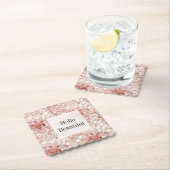 グラムガーリーピンクローズ金ゴールドフローラ ペーパーコースター (インサイチュ)