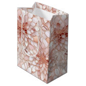 グラムガーリーピンクローズ金ゴールドフローラ ミディアムペーパーバッグ (裏面アングル)