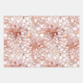 グラムガーリーピンクローズ金ゴールドフローラ ラッピングペーパーシート (正面)