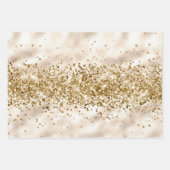 グラムガーリーピンク金ゴールド紙吹雪グリッターユニコーン ラッピングペーパーシート (正面3)