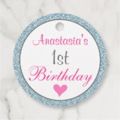 グラムガーリーピンク&ライトブルーグリッター1st誕生日 フェイバータグ (裏面)