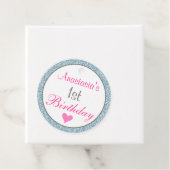 グラムガーリーピンク&ライトブルーグリッター1st誕生日 フェイバータグ (インサイチュ)