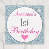 グラムガーリーピンク&ライトブルーグリッター1st誕生日 フェイバータグ (裏面)