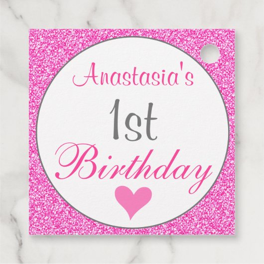 グラムガーリープリンセスホットピンクグリッター1日 フェイバータグ (裏面)