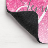 グラムガーリーホットピンクグリッタースパークルズモノグラム名 マウスパッド (コーナー)