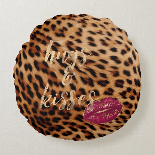 グラムガーリーレオパードハグ&キスリップ ラウンドクッション (正面)