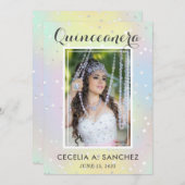 グラムガーリー灌漑ピンク写真キンセアニェラ 招待状 (正面/裏面)