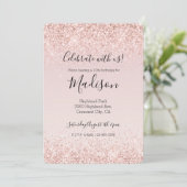 グラムガーリー赤面ピンクグリッタースパークル 招待状 (スタンド正面)