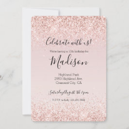 グラムガーリー赤面ピンクグリッタースパークル 招待状