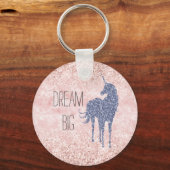 グラムガーリー赤面ピンクパープルユニコーングリッター キーホルダー (正面)