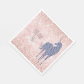 グラムガーリー赤面ピンクパープルユニコーングリッター スタンダードランチョンナプキン (角)