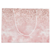 グラムガーリー赤面ピンクパープルユニコーングリッター ラージペーパーバッグ (裏面)