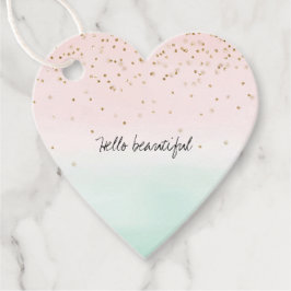 グラムガーリー赤面ピンクミント金ゴールドスパークル紙吹雪 フェイバータグ