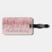 グラムガーリー赤面ピンクローズ金ゴールドグリッタードライブ名 ラゲッジタグ (裏面横)