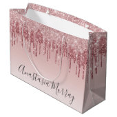 グラムガーリー赤面ピンクローズ金ゴールドグリッタードライブ名 ラージペーパーバッグ (裏面アングル)