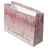 グラムガーリー赤面ピンクローズ金ゴールドグリッタードライブ名 ラージペーパーバッグ (正面アングル)