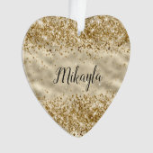 グラムガーリー金ゴールドグリッタースパークル紙吹雪名 オーナメント (正面)