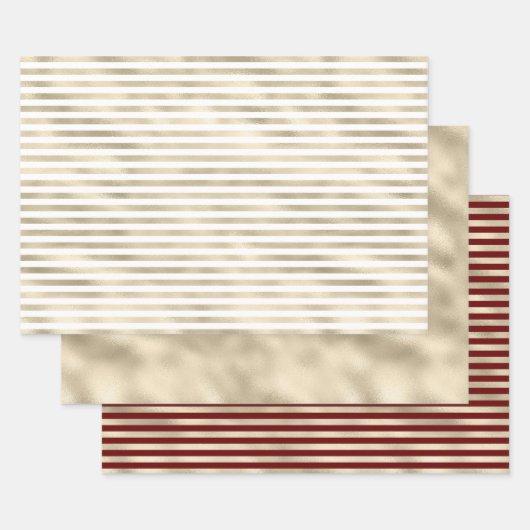 グラムガーリー金ゴールドグリッツストライプズ ラッピングペーパーシート (セット)