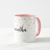 グラムガーリー金ゴールドスパークル紙吹雪パーソナライズされた マグカップ (正面右)