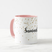 グラムガーリー金ゴールドスパークル紙吹雪パーソナライズされた マグカップ (正面左)