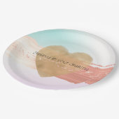 グラムガーリー金ゴールドハートピーチ赤面スパークル絞り染め ペーパープレート (アングル)