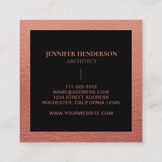 グラムガーリー金ゴールドバラ金ゴールドテクスチャプロフェッショナル スクエア名刺 (裏面)