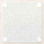 グラムガーリー金ゴールドヒョウ印刷グリッタースパークル ガラスコースター (裏面)