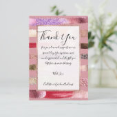 グラムガーリー金ゴールドピンクグリッターメタリックブラシストローク サンキューカード (スタンド正面)