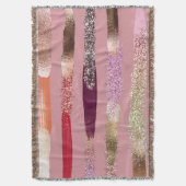 グラムガーリー金ゴールドピンクグリッターメタリックブラシストローク スローブランケット (正面縦)