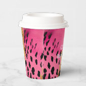 グラムガーリー金ゴールドピンクブラックヒョウ 紙コップ (右)