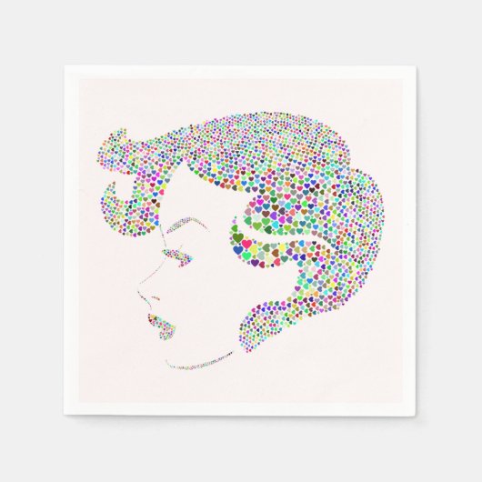 グラムガールとハート スタンダードカクテルナプキン (正面)