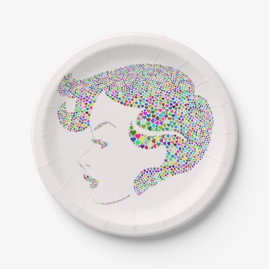 グラムガールとハート ペーパープレート (正面)