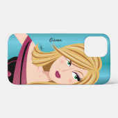 グラムガールサッシアティートメントブロンドパーソナライズされたティール(緑がかった色) Case-Mate iPhoneケース (裏面 (横))