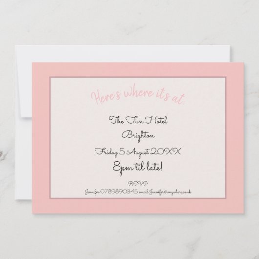 グラムガールズピーチジオメトリックヘンパーティー 招待状 (裏面)