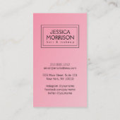 グラムガールピンクヘアサロン美しい名刺 名刺 (裏面)