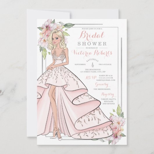 グラムガールブライダルシャワー 招待状 (正面)